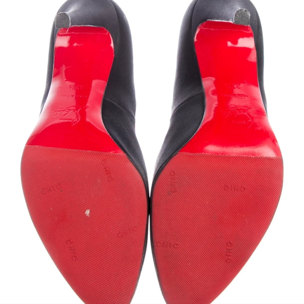 CHRISTIAN LOUBOUTIN Satin Round-Toe Pumps